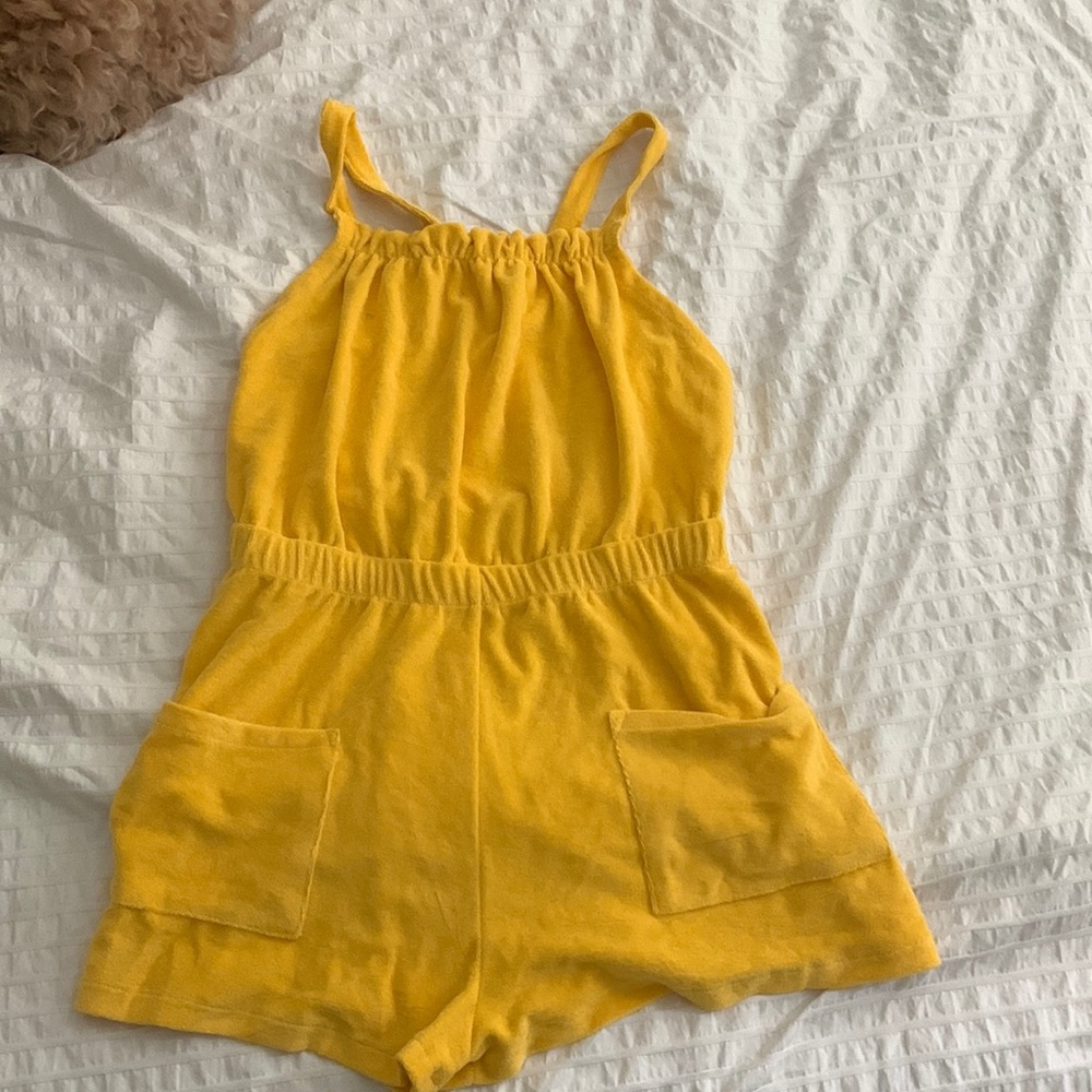 Zara Yellow terry cloth romper